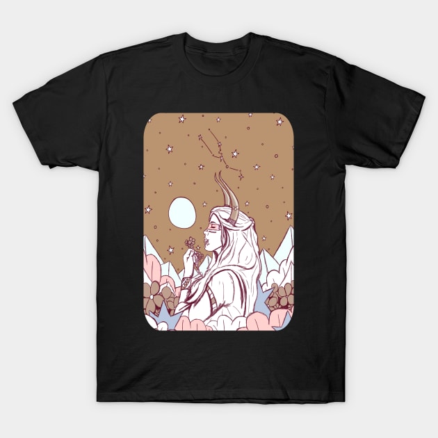 Taurus ghost girl T-Shirt by Swadeillustrations